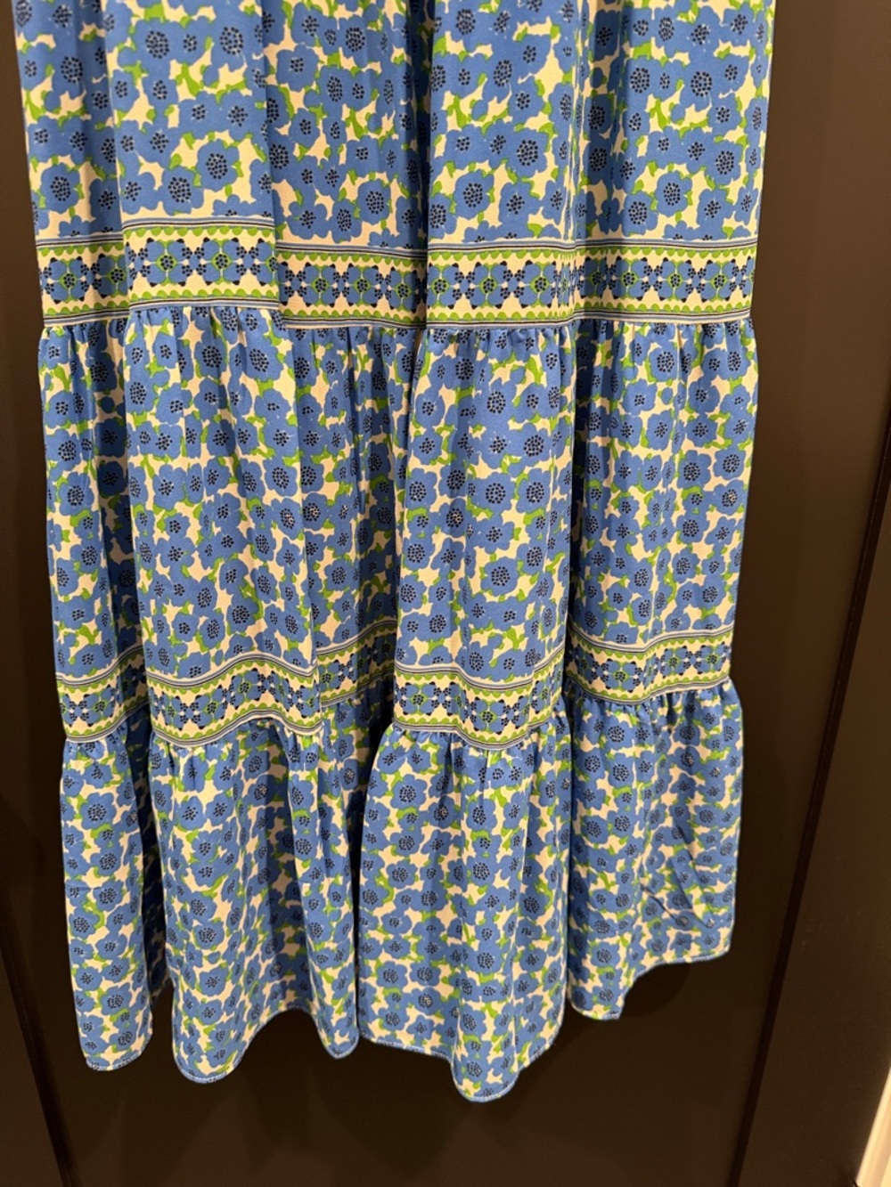 Blue Floral Tiered Midi Dress - Unbranded - Picture 3 of 3